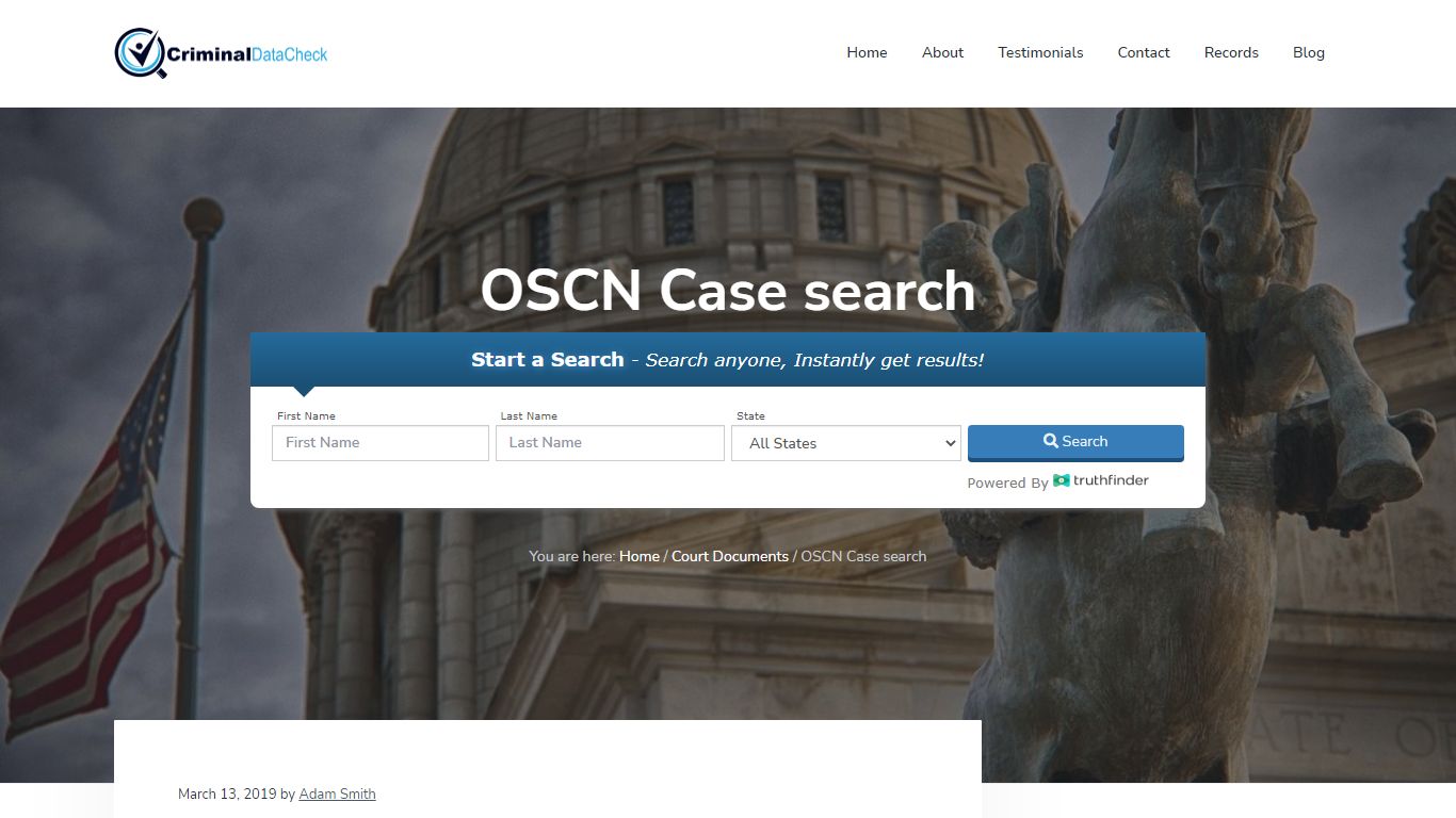 OSCN Case search - Criminal Data Check